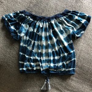American eagle tie dye off shoulder cropped top XS